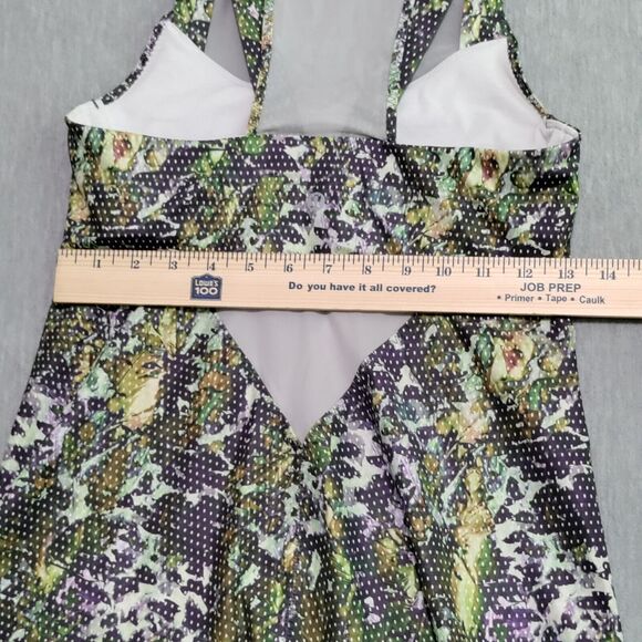 Lululemon Running In The City Mesh Tank Top Size 6 Floral White Multi Pistachio - Picture 10 of 12
